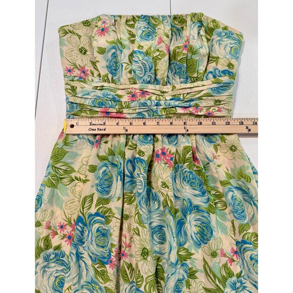 Plenty Frock by Tracy Reese Floral 100% Silk Strapless Dress Sz 6 - Picture 7 of 12